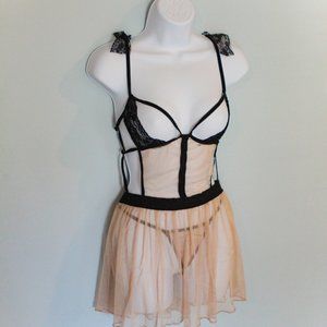 Sexy Lingerie See Through Baby Doll Chemise Set